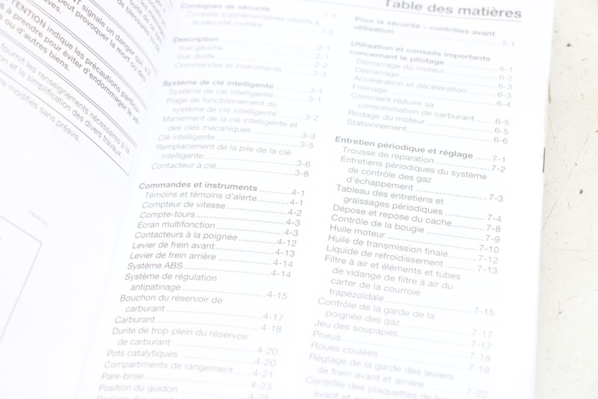 photo de MANUEL UTILISATEUR YAMAHA XMAX X-MAX ABS 125 (2017 - 2020) - Détail de la pièce